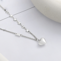 wholesale S925 Sterling Silver Retro Star-Spliced Bouncing Heart Pendant Necklace, Elegant Lady Design Sense Necklace for Women-0-2