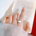 wholesale 925 Sterling Silver Ins French Elegant Natural Freshwater Pearl Ring Women Small Design Sense Openable Ring-0-3