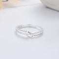 wholesale S925 Sterling Silver European and American Cross-Border Geometric Three-Dimensional Twist Knot Ring Creative New Openable Adjustable Ring for Women-0-2