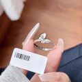 wholesale S925 Sterling Silver Butterfly Ring for Women, Minimalist and Fresh with Brushed Design, Cold Tone Style, Versatile and Wholesale-0-4