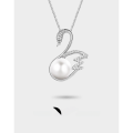 wholesale S925 Silver Pendant with Pearl and Shell Bead, Minimalist Style Women's Necklace Wholesale from Source Factory-0-0