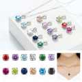 wholesale S925 Sterling Silver Zodiac Birthstone Zircon Stud Earrings, Cross-Border Bestseller, Direct from Manufacturer-0-0