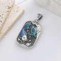 wholesale Sterling Silver S990 Yun Chao Xuan Retro Filigree Openwork Carved Resin Lotus Pod and Carp Heavy Work Ancient Style Pendant Necklace-0-1