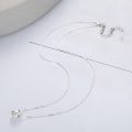 wholesale S925 Sterling Silver Minimalist Double Ring Splice Necklace Korean Style Light Luxury Women's Collarbone Chain-0-3