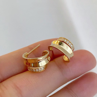 wholesale S925 Sterling Silver Red Elk All-Over Exquisite Textured Stud Earrings, Minimalist Dangle Earrings for Women, Versatile Commute and Internet-Famous Style-BE0167-Platinum 925 Silver