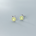 wholesale S925 silver nalan lemon earrings for women, Korean style cute summer fruit ear accessories G4486-0-2