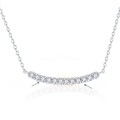 wholesale S925 silver plated with 18k gold minimalist smile necklace with full D-color moissanite diamonds, stackable style-0-5