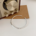 wholesale S925 Sterling Silver Wrapped Wire Open Bangle for Women, Korean Summer Ins Trendy Versatile New Heavy Work-0-3