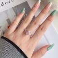 wholesale Metal material first, cross-border foreign trade gemstone ring for women, unique and distinctive crystal setting, 8A Radiant snowflake-cut colored zircon ring-0-3