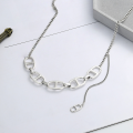 wholesale S925 Sterling Silver Korean Dongdaemun Pig Nose Pendant with Tassel and Minimalist Collarbone Necklace for Women-0-0