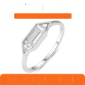 wholesale S925 Sterling Silver Geometric Moissanite Ring Minimalist Luxury Design Women's Popular Ring-0-0