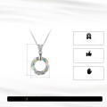 wholesale S925 Sterling Silver Geometric Circle Austrian Crystal Pendant Necklace for Women, Cross-Border Best-Seller, Manufacturer-0-1