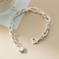 wholesale S925 Sterling Silver Fresh and Sweet Ins Style Niche Design Exquisite Heart Lock Chain Bracelet S7751-0-2