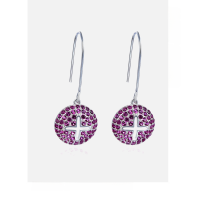 wholesale S925 Sterling Silver Plated with Zirconia, Minimalist Cross Earrings for Women, Unique Small Accessory-001641-Platinum 925 Silver