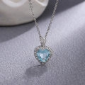 wholesale S925 Silver New Women's Design Small Niche Heart Zircon Light Luxury Collarbone Chain Minimalist-0-0