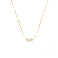 wholesale 925 Sterling Silver Ins-style Zircon-studded Petal Jewelry Set,-Gold-Necklace 925 Silver