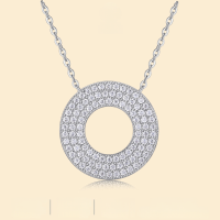 wholesale S925 Sterling Silver Popular Moissanite Long Hoop Collarbone Chain for Women, Stackable High-End Necklace with Fade-Resistant Finish-Moissanite 96 pieces