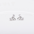 wholesale S925 Sterling Silver Cute Mini Diamond Bow Earrings, Girly and Fresh Sweet Jewelry Wholesale-0-3