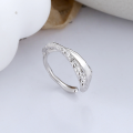 wholesale S925 Sterling Silver European and American Cross-Border Geometric Irregular Concave-Convex Texture Creative Niche Open-Angle Ring for Women-0-0