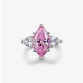 wholesale S925 Sterling Silver New High Carbon Diamond Ring Simple 8*14 Marquise 3 Carat Best-Selling Silver Ring in Europe and America Ins-0-0