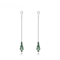 wholesale S925 sterling silver gold-plated, fashion minimalist geometric moss long earrings for women, ethereal and fairy-style, cross-border hot purchase-0-0