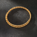 wholesale Metal: 925 Silver Plated 24K Gold Disco Triple-Loop Memory Elastic Women's Gift New Style Solid Bangle Bracelet for Women, High-End Feel-0-5