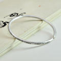 wholesale Solid 999 Silver Retro Antique Small Fish Pattern Bracelet, Pure Silver Solid Minimalist Literary Unisex Student Adjustable Bangle-0-2