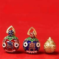 wholesale Metal Material Sand Gold, Engraved Beast Bracelet Pendant Enamel Ancient Firing Blue Technique, Wealth Star, Fortune Star, Family of Three Money Attracting Ornament Small Accessories-One gold-eating beast baby (gold)