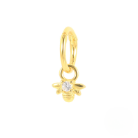 wholesale S925 Sterling Silver Cartilage Piercing Single Earring With Zircon Nose Ring, Trendy Ins Style-Golden Single Bee