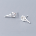 wholesale S925 Silver Earrings Women Korean Style Small Fresh Diamond-Inlaid Tennis Racket Sweet Sporty Cute Ear Accessories G0391-0-5