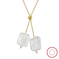 wholesale S925 sterling silver jewelry necklace with natural freshwater pearls and Baroque double pendant, factory direct-925 silver