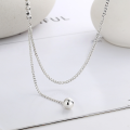 wholesale S925 Sterling Silver Creative Spliced Broken Silver Ball Fringe Necklace, Personalized Trendy Sweet and Edgy Style Collarbone Chain-0-1