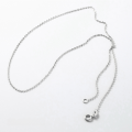 wholesale S925 Sterling Silver Minimalist Ins Style Side-Facing Shiny Spacer Bead Necklace, Elegant High-End Neck Accessory Y00918-0-5