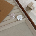 wholesale S925 Sterling Silver Unique and Personalized Button Earrings for Women, Korean Summer New Arrival, Small and Minimalist, Versatile Ear Accessories-0-3