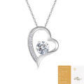 wholesale 925 silver cross-border moissanite heart pendant necklace, long and simple stacking with a high-end feel, non-fading for women-0-6