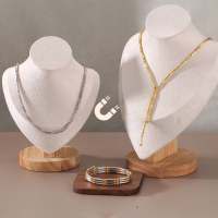 wholesale Silver metal material magnetic necklace with a high-end feel, adjustable tassel, fashionable and versatile pendant necklace-55cm 3mm electroplated 14K gold magnet sweater chain weighing approximately 21.18g