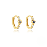 wholesale S925 Sterling Silver Exquisite Zircon-accented Love Stackable Versatile Ear Cuff-gold