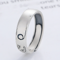 wholesale S990 Sterling Silver Vintage Retro Auspicious and Meaningful Openable Ring Ethnic Style Creative Unisex-0-0