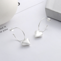 wholesale S925 Sterling Silver Korean-Japanese Style 3D Heart Pendant Earrings, Ins Internet-Famous Temperament Sweet Style Versatile Ear Accessories-0-2