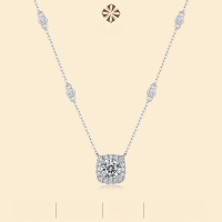wholesale S925 Silver Necklace Moissanite Dream Pendant Fashion Collarbone Chain Accessory Gift Source Stock Wholesale-1 carat Moissanite