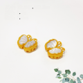 wholesale S925 Gold-Plated Natural White Shell Butterfly Accessory DIY Handmade Spacer Beads New Semi-Finished Bracelet and Necklace Charms-0-3