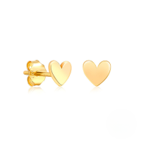wholesale S925 Sterling Silver Minimalist Tiny Smooth Heart Stud Earrings, Korean Style Simple And Fresh Outfit Accessories-Gold 925 silver