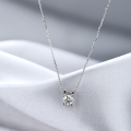 wholesale S925 Sterling Silver Moissanite Diamond Necklace for Women, Fashion Jewelry, Ins Minimalist Style Bullhead Pendant Collarbone Chain Accessory-0-0