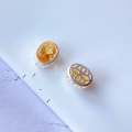 wholesale S925 Sterling Silver with Natural Brazilian Citrine Accessories Spacer Beads for DIY Crystal Bracelet Necklace Pendant Teardrop-0-5