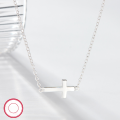wholesale 925 Sterling Silver Minimalist Niche Ins Style Women's Plain Cross Pendant Necklace Hot Cross-Border Collectible Jewelry-0-6