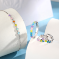 wholesale 925 Sterling Silver Bracelet, Macaron Color Matching Exquisite and Playful Heart Enamel Earrings for Women,-0-1