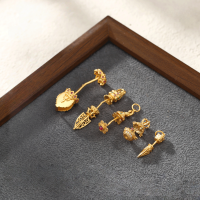 wholesale S925 Sterling Silver Gold Plated DIY Accessories Vajra Pestle Pendant Connector for Collectible Bracelet Necklace Ornament-Mahakala bow