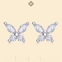 wholesale S925 Silver 25mm Moissanite Cross-Border Earrings TikTok Live Ear Jewelry Panyu Factory Wholesale-Moissanite