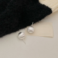 wholesale S925 Sterling Silver Minimalist Brushed Matte Ball Stud Earrings for Women, Korean Style Elegant and Versatile Ear Accessories-0-5