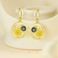 wholesale 925 Sterling Silver Vacation Style Dopamine Advanced Sense Sweet Accessories for Women Summer Daisy Flower Earrings Wholesale-Flower earrings